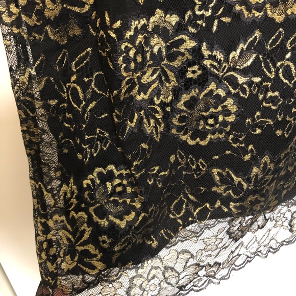 NWOT DVF Black & Gold Lace Sleeveless Dress - Picture 6 of 8